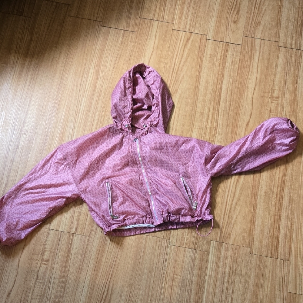 MICHAEL Michael Kors Pink Raincoat Hooded Lightweight Design